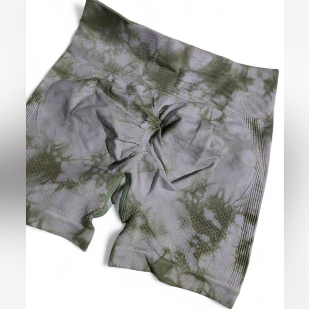 SHEIN Olive Tie-Dye Bike Shorts